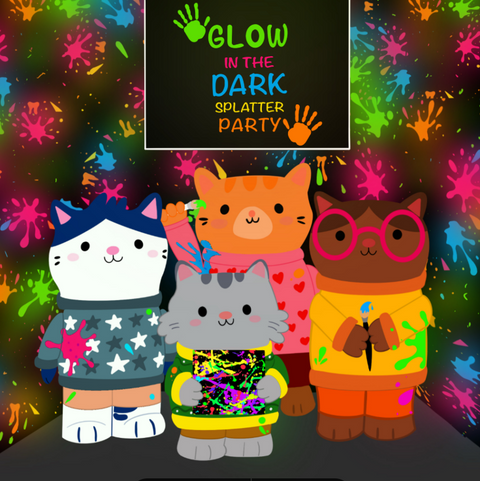 Glow In The Dark Splatter Painting Party
