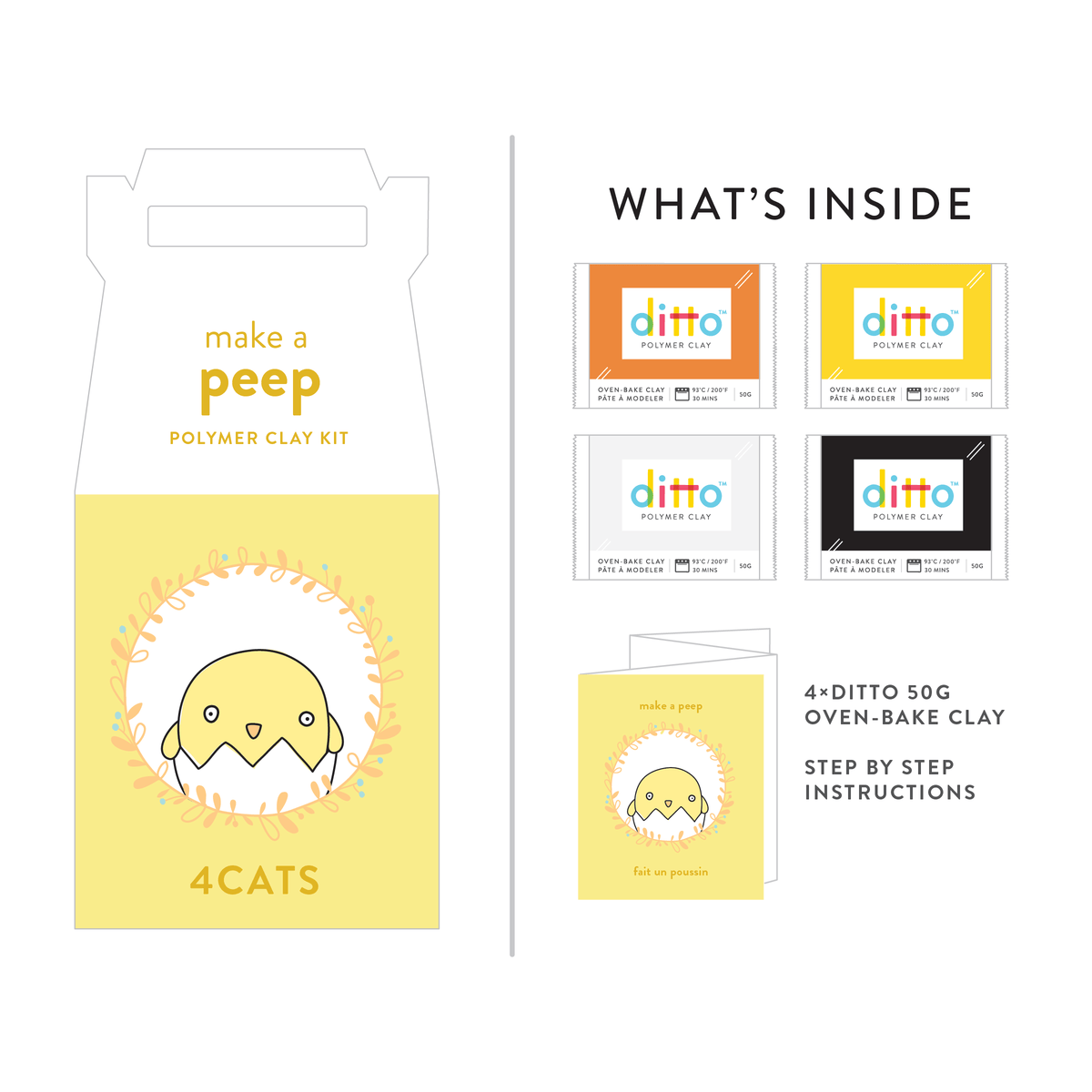 4Cats Ditto Oven-Bake Clay Peep Chicks Kit