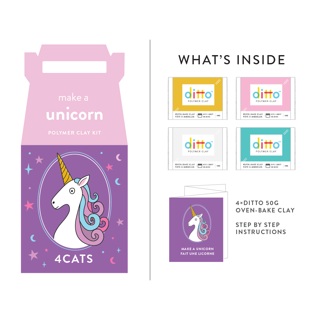 4Cats Ditto Oven-Bake Clay Unicorn Kit